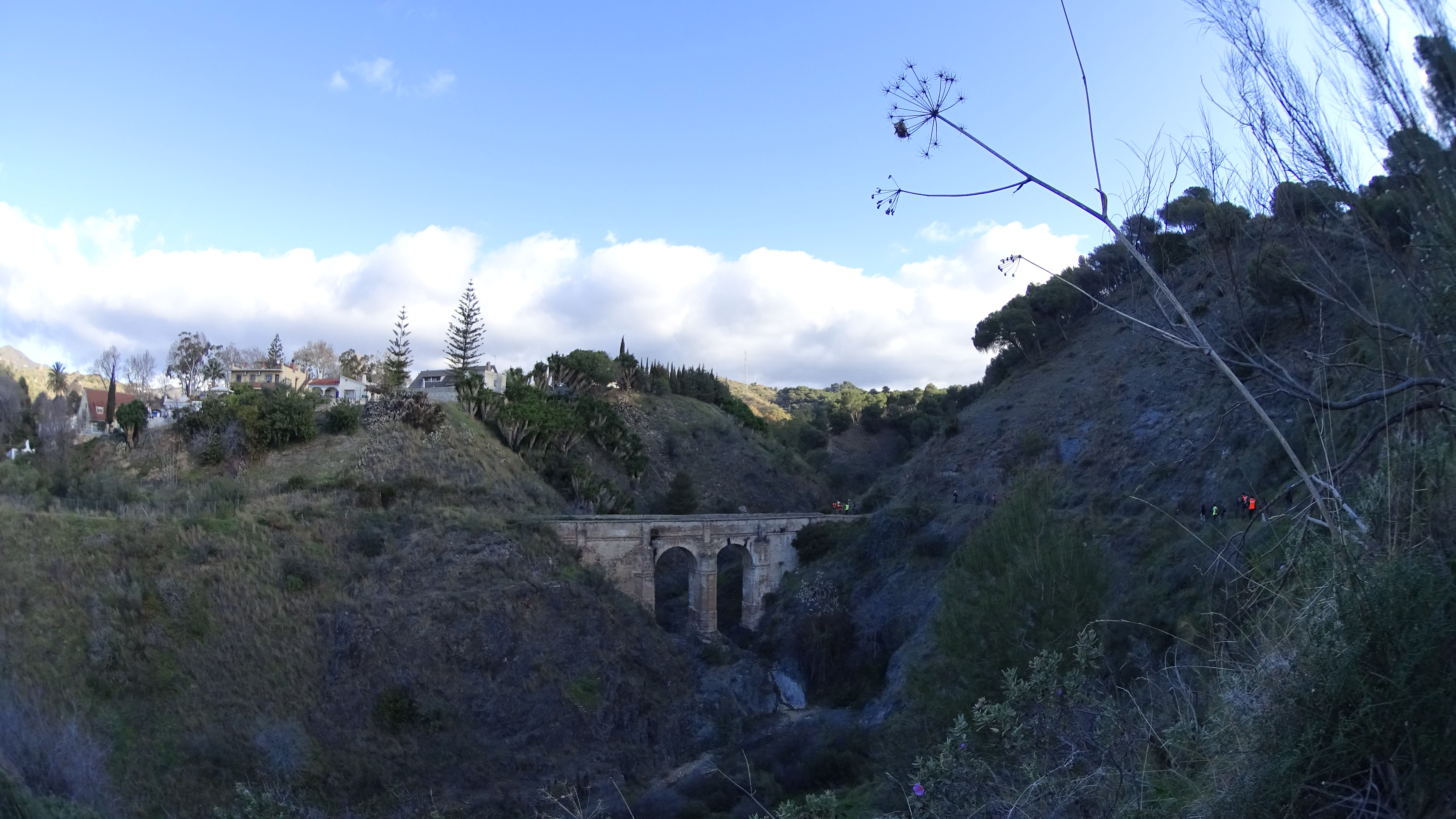 Realizado en el siglo XVIII es una gran obra de ingeniería para mejorar el suministro de agua a la ciudad. Ubicado en el distrito de Ciudad Jardín fue declarado Bien de Interés Cultural ya que está considerada una de las obras hidráulicas más importantes de España de su siglo. El promotor del proyecto fue el obispo Molina Lario, que propuso esta construcción por la escasez de agua, acrecentada por una sequía y el incremento de población y actividad comercial de la ciudad. Se sitúa sobre el arroyo de Humaina